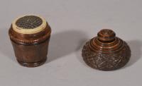 S/5816 Antique Treen Early 19th Century Coquilla Nut Nutmeg Grater