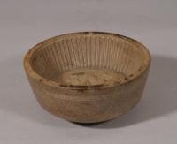 S/5791 Antique Treen 19th Century Sycamore Flummery Mould
