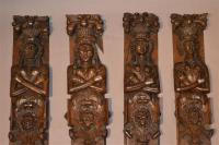 Set of Four Large 16th Century Oak Forms