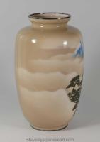 Large Japanese Cloisonne Enamel Vase – Mt Fuji – Ando Company