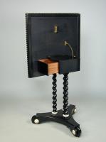 Unusual mid-nineteenth century ebony, ebonised and bone mounted chess table