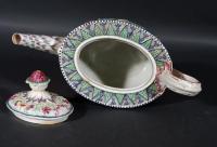 Painted Botanical Pearlware Teapot