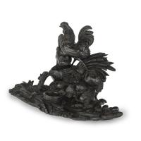 Black Forest carved wood inkwell