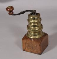 S/5824 Antique Treen Early 18th Century French Walnut Coffee or Pepper Mill