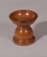 S/5841 Antique Treen Late 18th Century Boxwood Pounce Pot