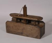 S/5837 Antique Treen 19th Century Drop Weight Mouse Trap