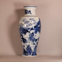 Extraordinary kangxi blue and white mythical beasts vase