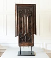 Henry VII / VIII oak parchemin-carved bench-end, West Country, circa 1500-20