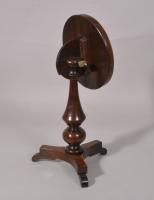 S/5829 Antique Treen 19th Century Adjustable Table Top Mahogany Shaving Mirror