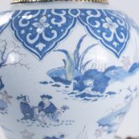 Late 17th Century Dutch Delft Blue and White Vase as a Lamp