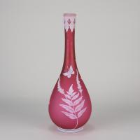 Beautiful Art Nouveau Cameo Glass Vase Entitled 'Oleander' by Thomas Webb
