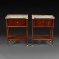 A Fine Pair of Tambour Front Bedside Tables