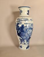 Blue and White Mythical Creatures Vase with Xuande Mark, Kangxi (1662-1722)