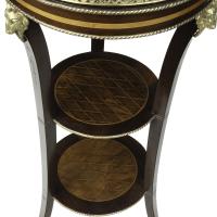 late 19th century French 3 tier satinwood side tables