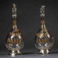 Japonaise Style Decanters, In the Manner of Christofle