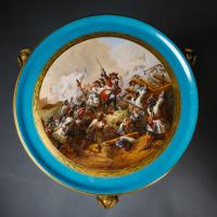 Louis XVI Style Gilt-Bronze Low Side Tables With Sèvres-Style Porcelain Tops