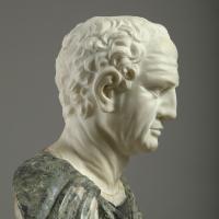 Massive Statuary and Polychrome Marble Bust of an Emperor