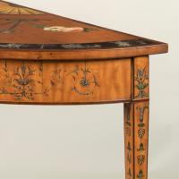 Neoclassical Painted Satinwood Console Tables
