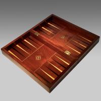 19th century mahogany backgammon and chess board
