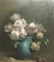 William Thomas Wood "Late Summer Roses" oil painting
