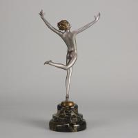 Early 20th Century Cold-Painted Austrian Bronze entitled Louise by Josef Lorenzl