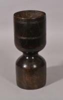 S/5873 Antique Treen Victorian Beech Double Grain Measure of Large Proportions