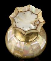 Small Gujarat Mother of Pearl Cup, with Gilt Copper and Silver Gilt Mounts Late 16th /Early 17th Century