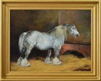 Horse portrait oil painting of a champion Shire mare by Henry Frederick Lucas Lucas
