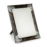 Art Deco silver mounted tortoiseshell easel mirror