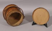 S/5883 Antique Treen 19th Century Pine Flour Barrel