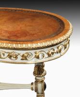 William IV Writing Table With Carved Giltwood And Ivory Paintwork