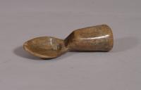 S/5895 Antique Treen 18th Century Sycamore Pap Spoon