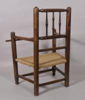 S/5870 Antique Early 19th Century Cherry Wood Child's Armchair