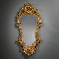Florentine Cartouche-Shaped Giltwood Wall Mirrors
