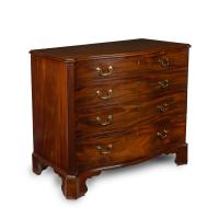mahogany four-drawer serpentine chest of drawers