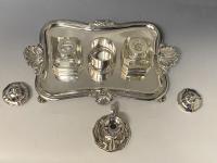 Large Silver inkstand 1840 Wrangham and Moulson