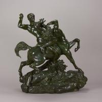 Animalier Bronze Study Entitled 'Theseus & The Centaur' by Anotine L Barye