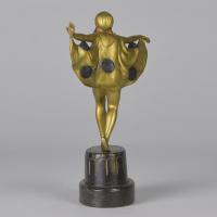 Art Deco Cold Painted Bronze Study Entitled 'Butterfly Dancer' by Prof Poertzel