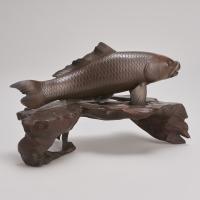 Japanese, late 19th Century Bronze Okimono of a Carp (Circa 1880)