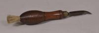 S/5932 Antique Treen Mid 19th Century Champagne Knife and Brush