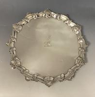 Georgian silver salver 1763 Hannam and Mills