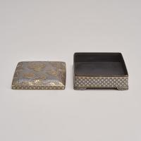 An impressive, Iron, Gold and Silver trinket box (Japanese, Circa 1880)