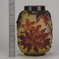 Rare Early 20th Century Art Nouveau Vase "Clematis Soufflé Vase" by Emile Galle