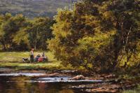 River landscape oil painting of the Lledr near Bettws-y-coed by Henry H Parker