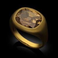 6.51ct Old Mine Cushion Cut Fancy Dark Colour Diamond Ring In 22ct Gold