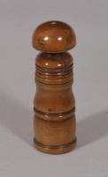 S/5904 Antique Treen 18th Century Small Apple Wood Nutmeg or Spice Grater
