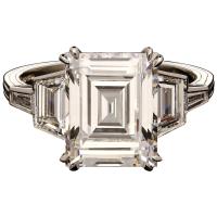 Carre Cut Diamond Platinum Solitaire Ring