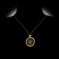 Bulgari Monete 18ct Yellow Gold And Black Leather Necklace