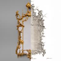 George II Style English Carved Giltwood Rococo Wall Mirrors