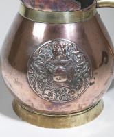 Nineteenth Century brass and copper ale jug